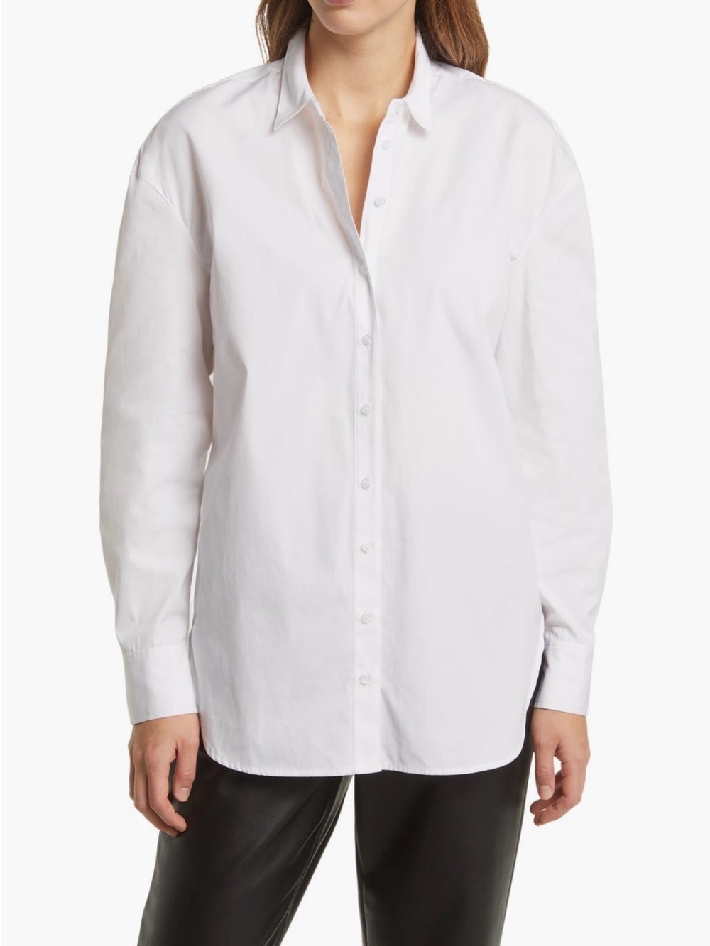 Classic White Button-Down Shirt - Oversized Relaxed Fit